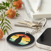 Rabbit Retro 80s Style Bunny Lover Sleutelhanger (Voorkant Rechts)
