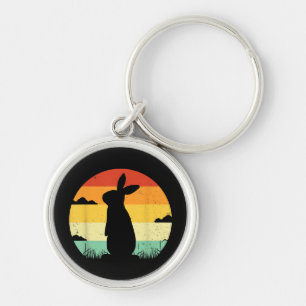 Rabbit Retro 80s Style Bunny Lover Sleutelhanger