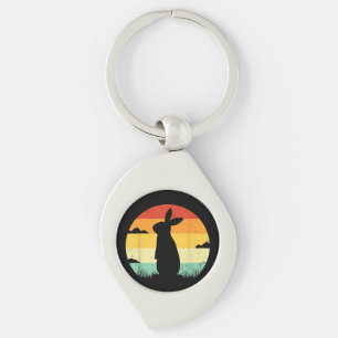 Rabbit Retro  80s Style Bunny Lover Sleutelhanger