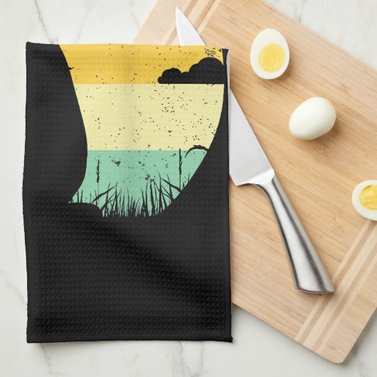 Rabbit Retro  80s Style Bunny Lover Theedoek (Quarter Fold)