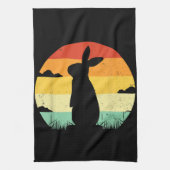 Rabbit Retro 80s Style Bunny Lover Theedoek (Verticaal)