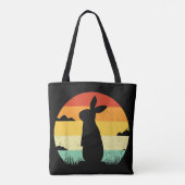 Rabbit Retro 80s Style Bunny Lover Tote Bag (Achterkant)
