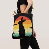 Rabbit Retro 80s Style Bunny Lover Tote Bag (Dichtbij)
