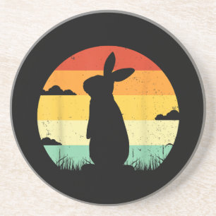 Rabbit Retro 80s Style Bunny Lover Zandsteen Onderzetter
