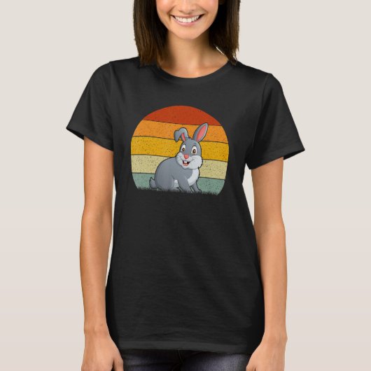 Rabbit Retro Style  T-shirt (Voorkant)