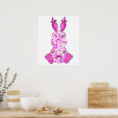 rabbit, retro, vintage poster (Keuken)