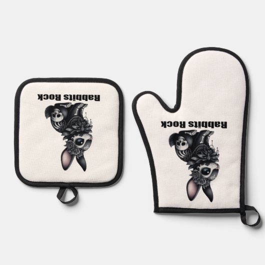 Rabbit Rock Ovenwant & Pannenlap Set (Voorkant)