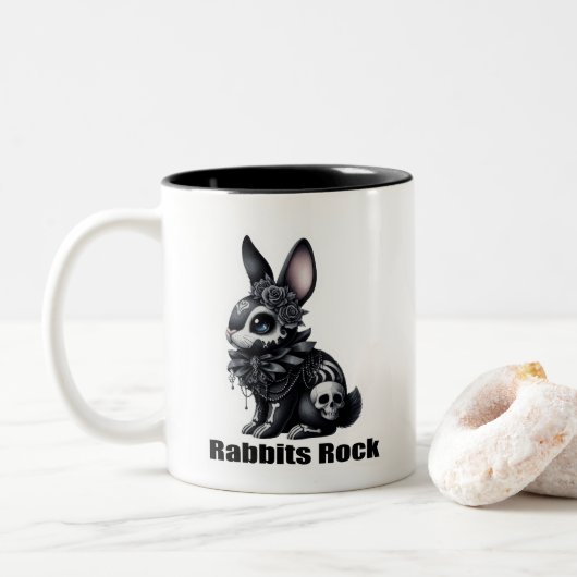 Rabbit Rock Tweekleurige Koffiemok (Met donut)