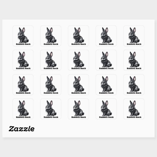Rabbit Rock Vierkante Sticker (Vel)