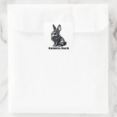 Rabbit Rock Vierkante Sticker (Tas)