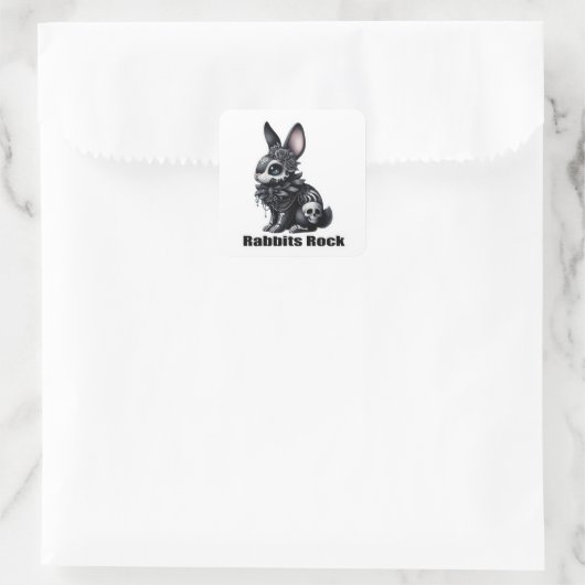 Rabbit Rock Vierkante Sticker (Tas)