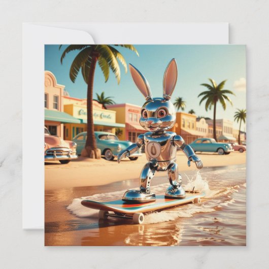 Rabbit Roller schaatsen op het strand Kaart (Voorkant)