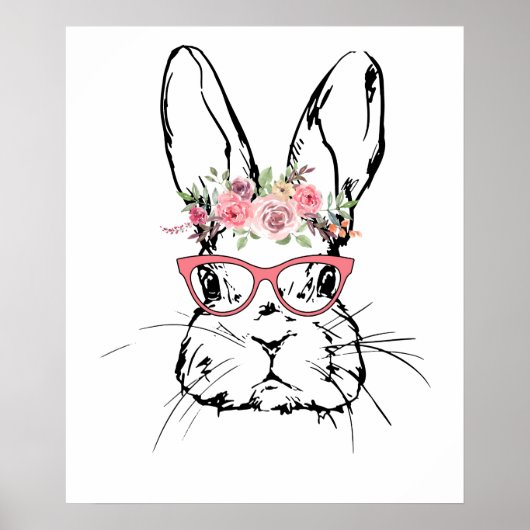 rabbit rose, retro, vintage poster (Voorkant)