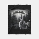 Rabbit Selfie With Ufo - Funny Bunny Graphic Alien Fleece Deken (Voorkant)
