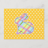 Rabbit Shape op Yellow Polka Dots Background Briefkaart (Voorkant)