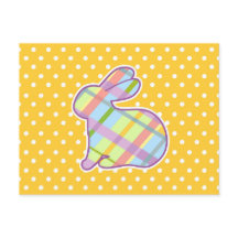 Rabbit Shape op Yellow Polka Dots Background