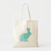 Rabbit Silhouette | Canvas tas | Blauwgroen (Voorkant)