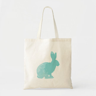 Rabbit Silhouette | Canvas tas | Blauwgroen
