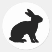 Rabbit Silhouette Ronde Sticker (Voorkant)