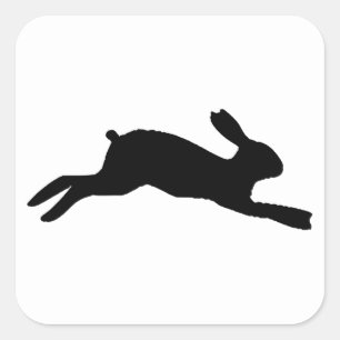 Rabbit Silhouette Vierkante Sticker