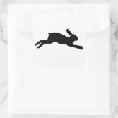 Rabbit Silhouette Vierkante Sticker (Tas)