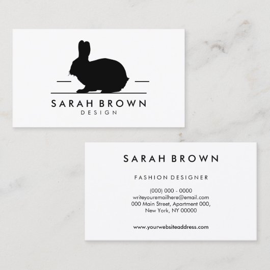 Rabbit Silhouette Visitekaartje (Voorkant / Achterkant)