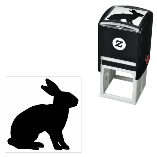 Rabbit Silhouette Zelfinktende Stempel (In situ)