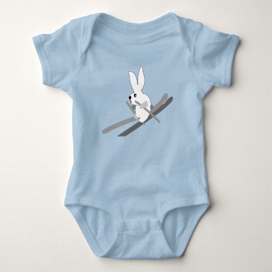 Rabbit Skier Baby Bodysuit (Voorkant)