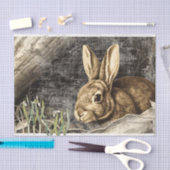 Rabbit Snowdrop Flowers Spring French Script Craft Tissuepapier (Craft)