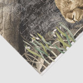 Rabbit Snowdrop Flowers Spring French Script Craft Tissuepapier (Detail)