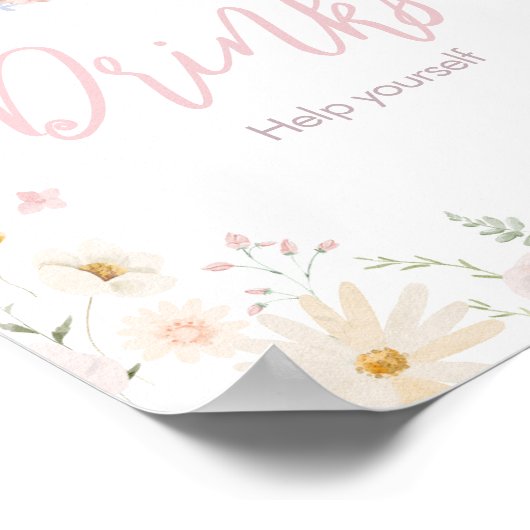 Rabbit Somebunny Baby shower Drinken Poster (Hoek)