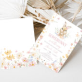 Rabbit Somebunny Baby shower Kaart