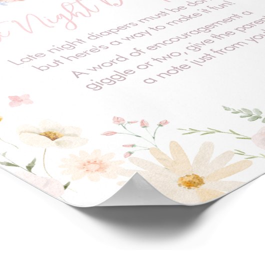 Rabbit Somebunny Baby shower Late Night Luiers Poster (Hoek)