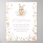 Rabbit Somebunny Baby shower Late Night Luiers Poster (Voorkant)