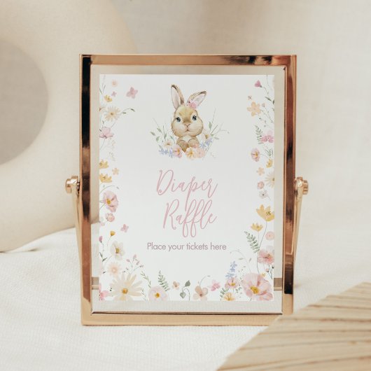 Rabbit Somebunny Baby shower Luier Raffle Poster