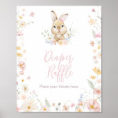 Rabbit Somebunny Baby shower Luier Raffle Poster (Voorkant)
