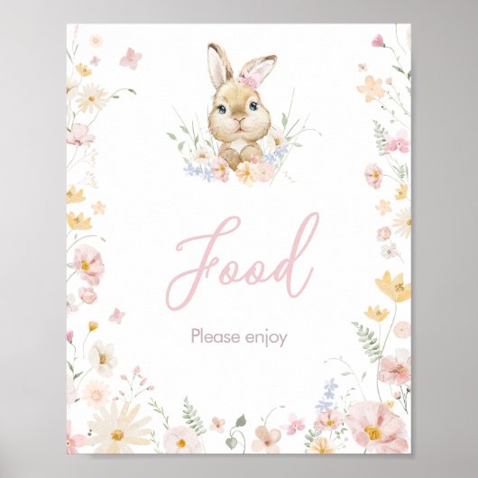 Rabbit Somebunny Baby shower Voedsel Poster (Voorkant)