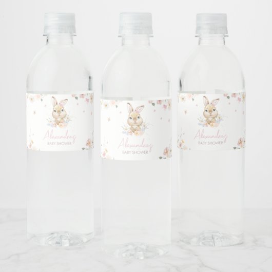 Rabbit Somebunny Baby shower Waterfles Etiket (Flessen)