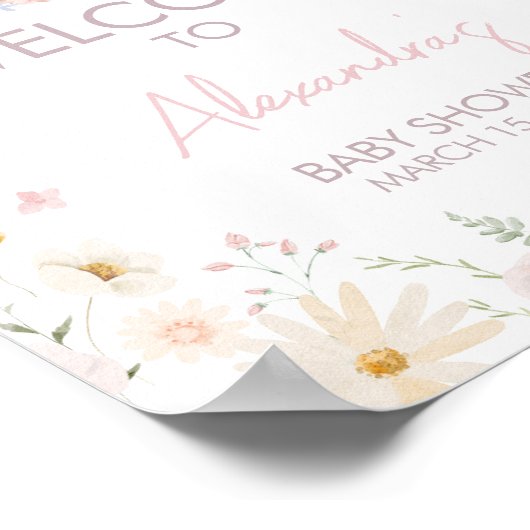 Rabbit Somebunny Baby shower Welkom Poster (Hoek)