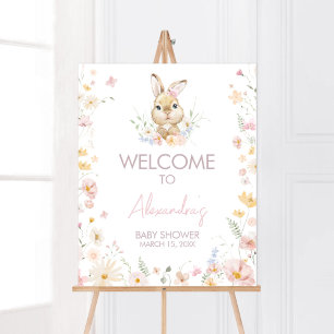Rabbit Somebunny Baby shower Welkom Poster