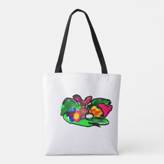 Rabbit spring love tote bag (Achterkant)