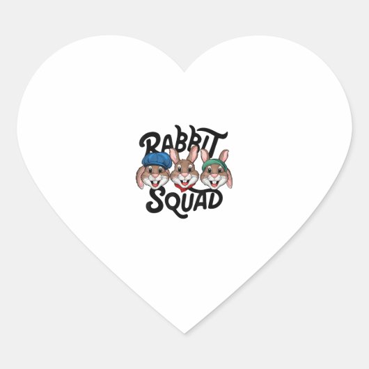 Rabbit Squad TShirt voor Rabbit Lover Shirt _ Cool Hart Sticker (Voorkant)
