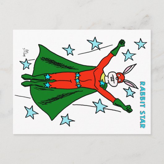Rabbit Star Briefkaart (Voorkant)