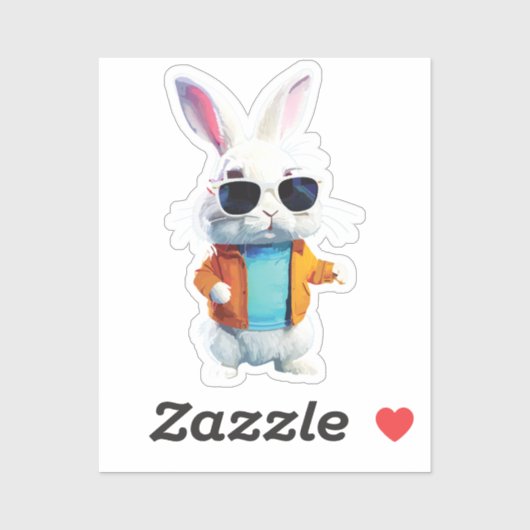 Rabbit Sticker with Jacket and Sunglasses (Vel)