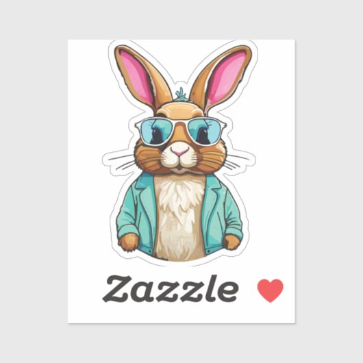Rabbit Sticker with Jacket and Sunglasses (Vel)