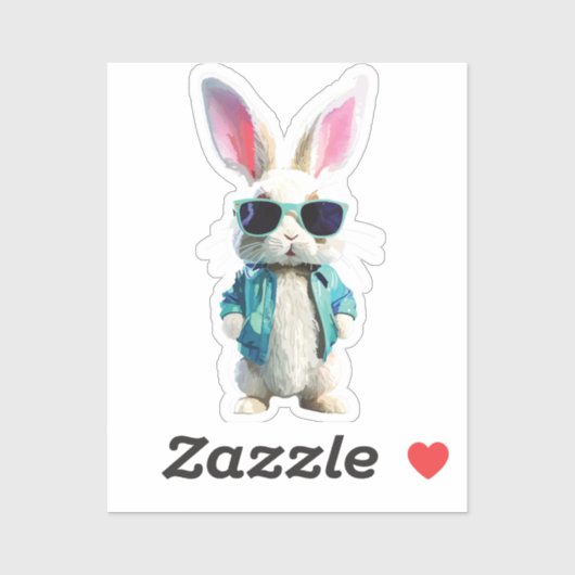Rabbit Sticker with Jacket and Sunglasses (Vel)