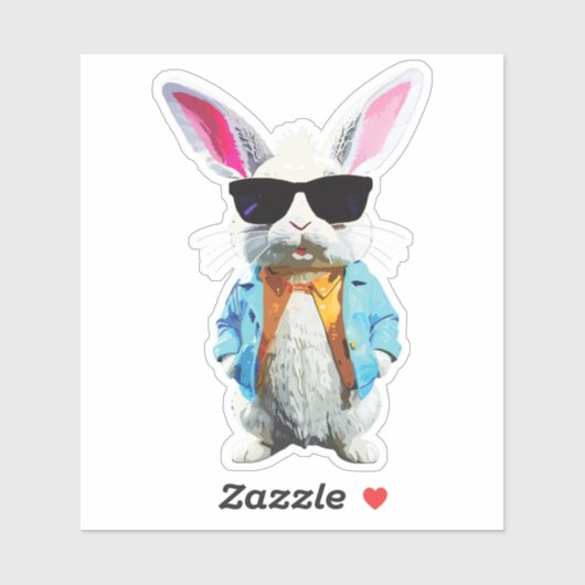 Rabbit Sticker with Jacket and Sunglasses (Vel)
