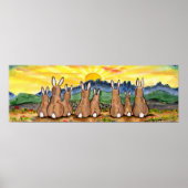 Rabbit Sunrise over Mountains Sunny Yellow Poster (Voorkant)