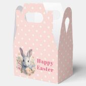 Rabbit Surrounded by Pastel Flowers Cute Easter Bedankdoosjes (Geopend)