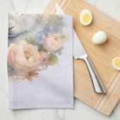 Rabbit Surrounded by Pastel Flowers Cute Theedoek (Quarter Fold)